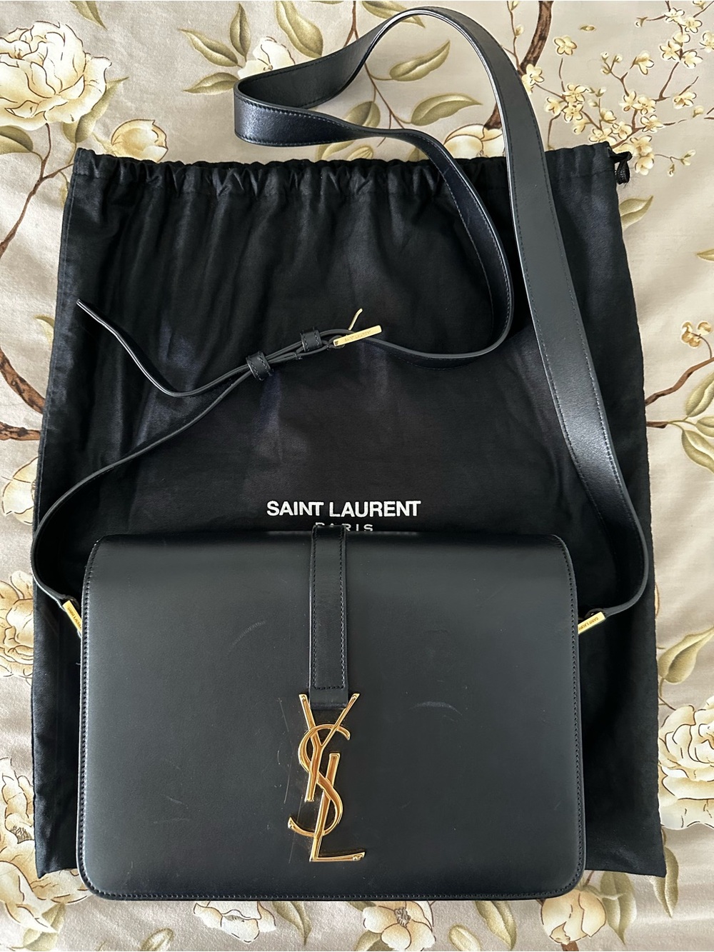 Saint Laurent Monogram Universite Black Leather Bag